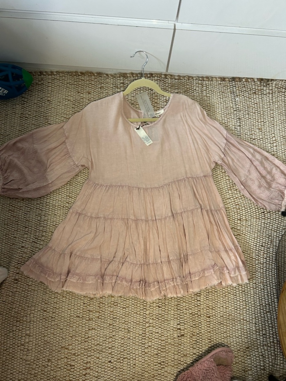 Pink Ruffle Dress - Lightweight Boho Style - Picture 5 of 7